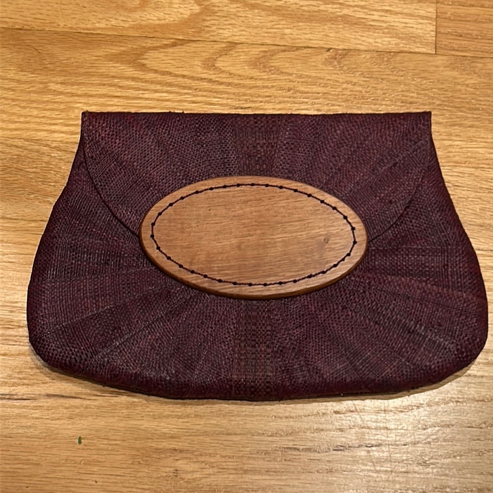 Handmade raffia clutch